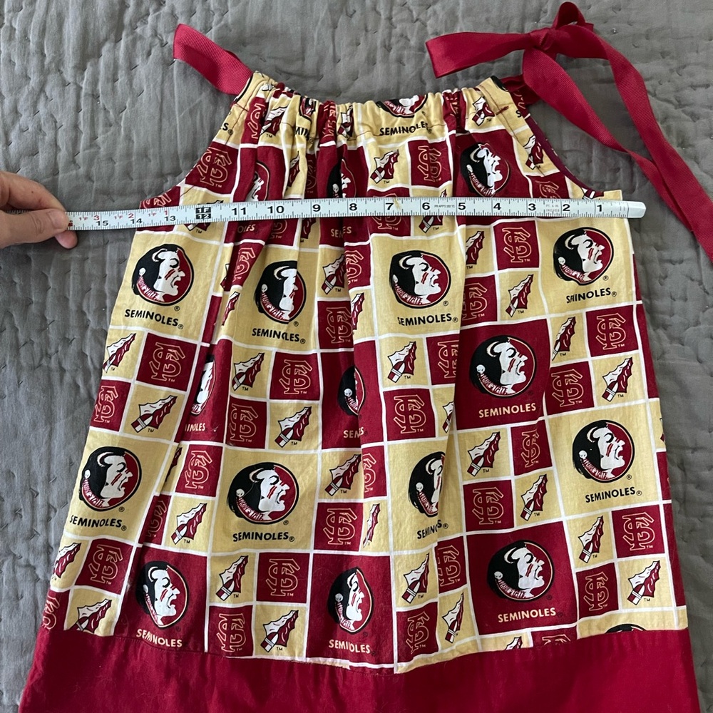 FSU Florida State University Seminoles Girls’ Halter Sack Dress Approx 3T - Picture 3 of 3